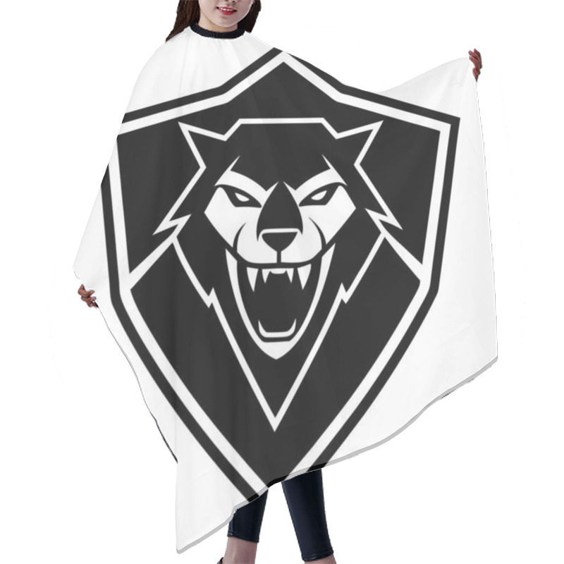 Personality  Apex Predator Logo Design Fierce Lion Emblem With Bold Typography Hair Cutting Cape