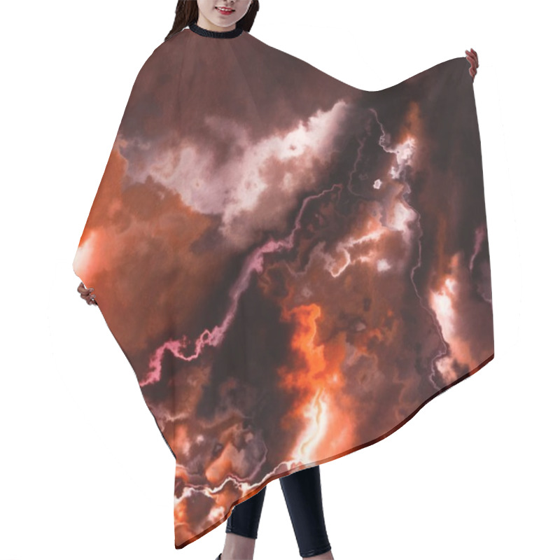 Personality  Burning Flames Storm Clouds Or Smoke Background Hair Cutting Cape