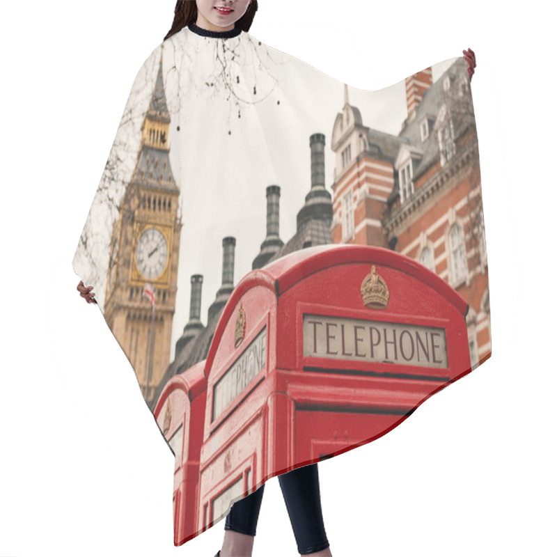 Personality  Telephone Boxes With Big Bang Hair Cutting Cape