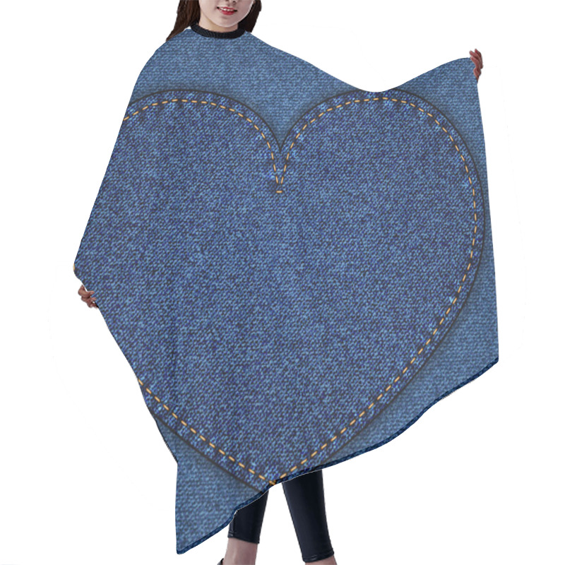 Personality  Jeans Alphabet Heart Shape Hair Cutting Cape