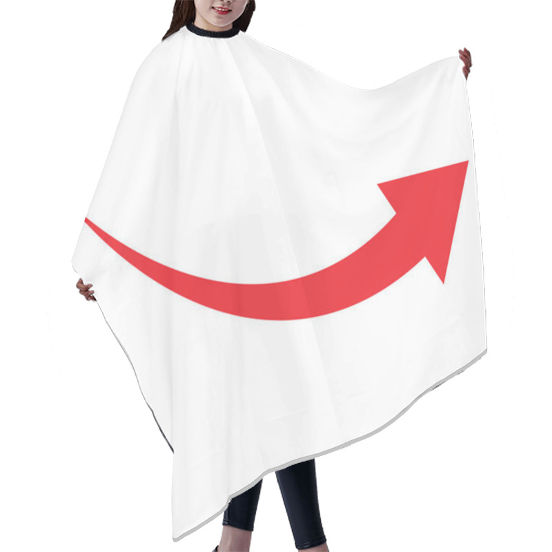 Personality  Red Arrow Icon On White Background. Flat Style. Arrow Icon For Y Hair Cutting Cape