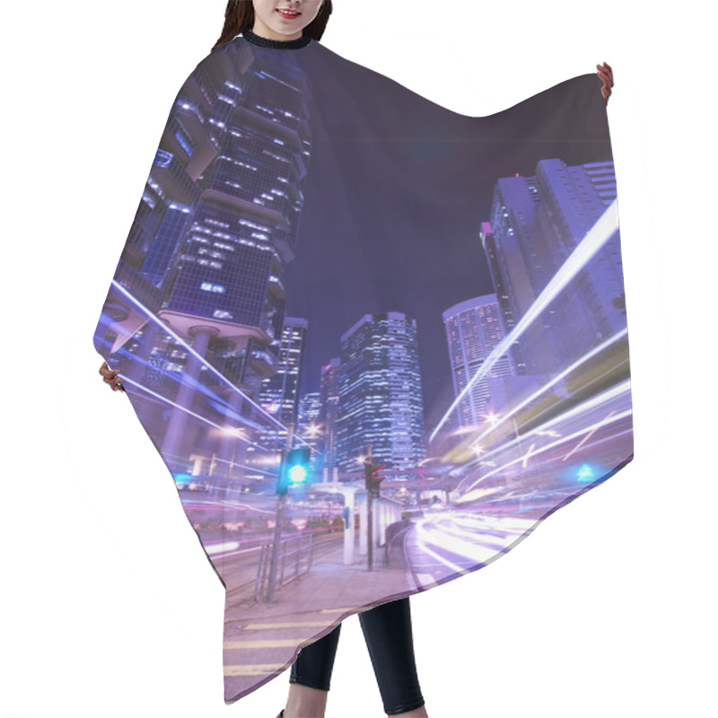 Personality  Modern City Night Traffic (Hong Kong At Night) Hair Cutting Cape