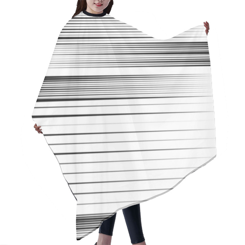 Personality  Lines, Stripes Abstract Geometric Background, Pattern. Horizontal Black And White Lines, Streaks, Strips Hair Cutting Cape