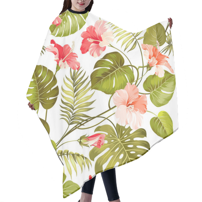 Personality  Tropical Flower. Hair Cutting Cape