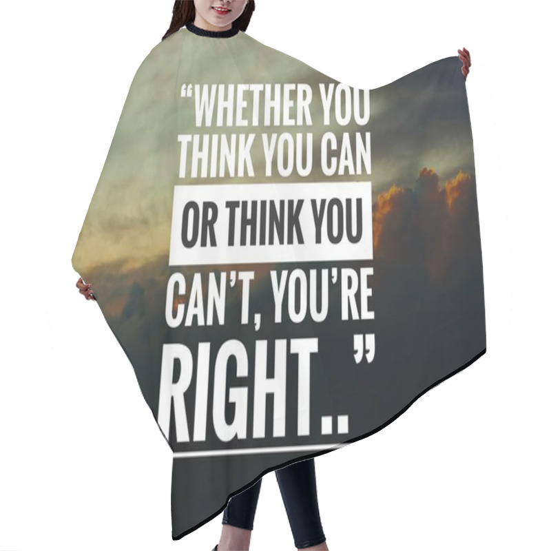 Personality  Inspirational Quote With Sky Background. Motivational Success Quote.  Hair Cutting Cape