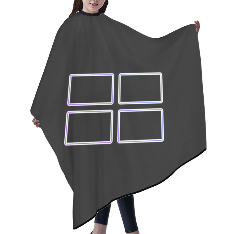 Personality  4 Rectangles Blue Gradient Vector Icon Hair Cutting Cape