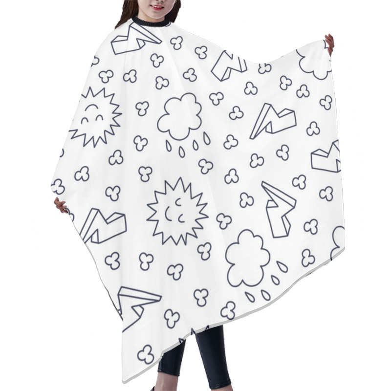 Personality  Doodles Cute Seamless Pattern Hair Cutting Cape