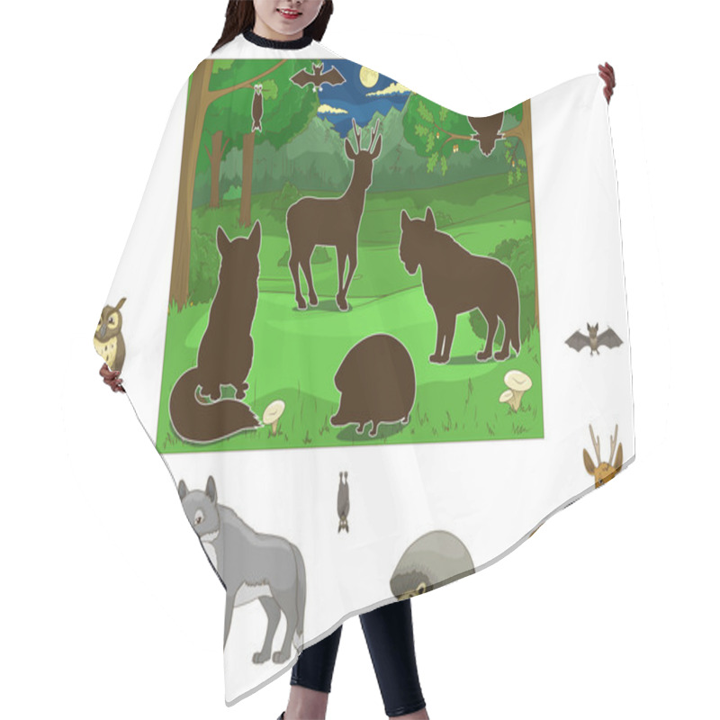 Personality  Match The Animals To Their Shadows Hair Cutting Cape