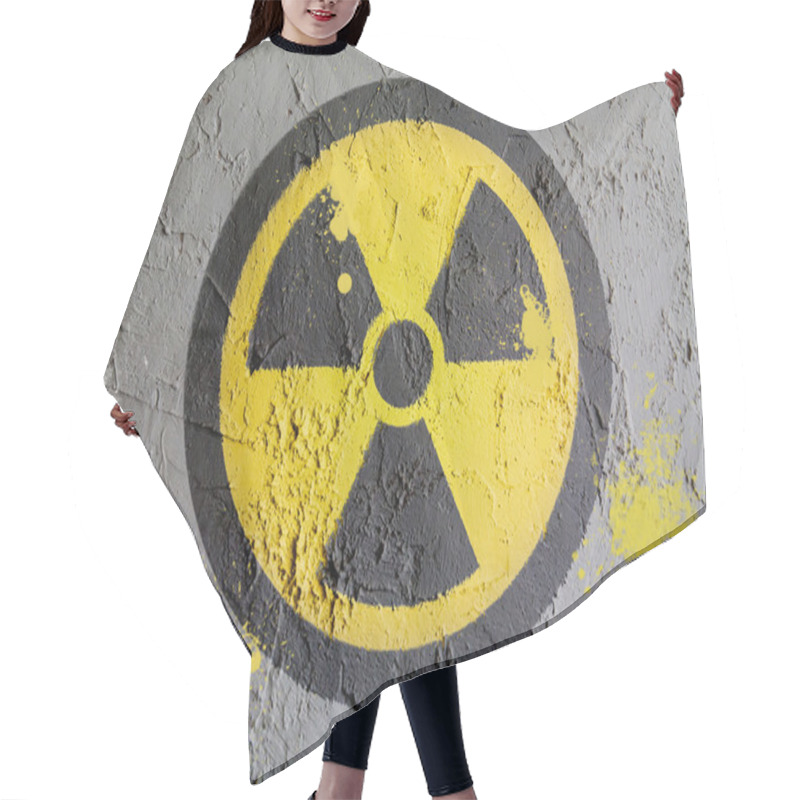 Personality  Nuclear Radiation Symbol Painted On Wall Hair Cutting Cape