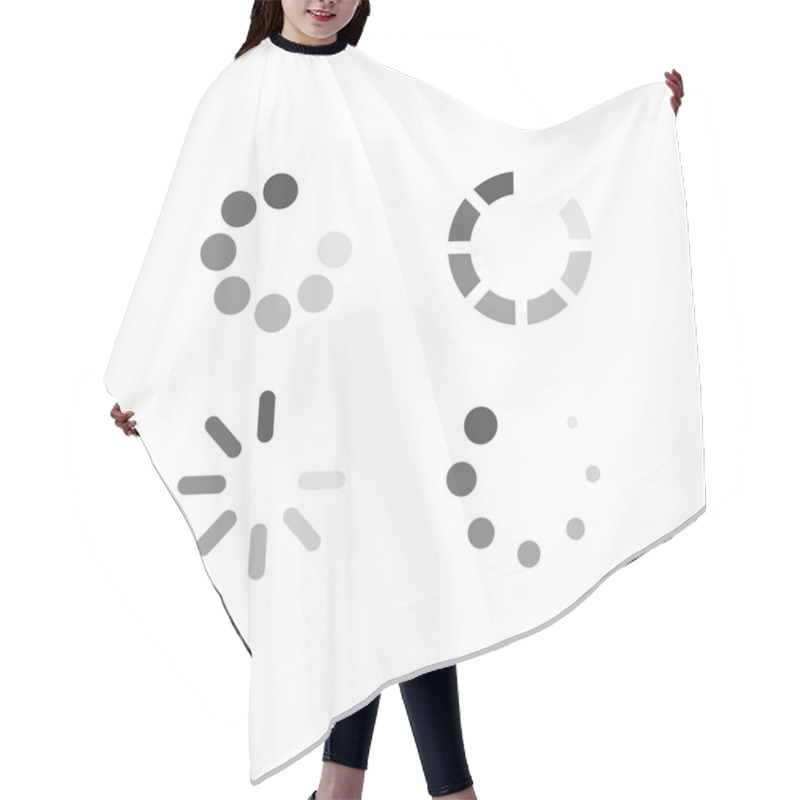 Personality  Set Of Loading Symbols Hair Cutting Cape