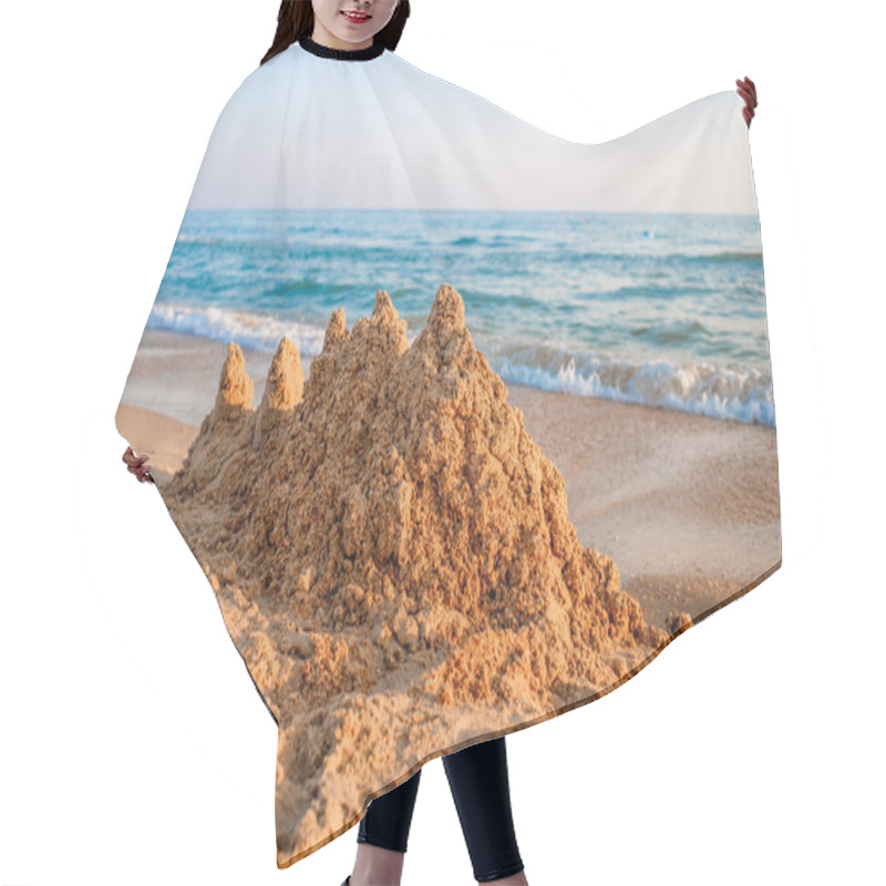 Personality  Sand Castle On A Sandy Sea Beach Hair Cutting Cape