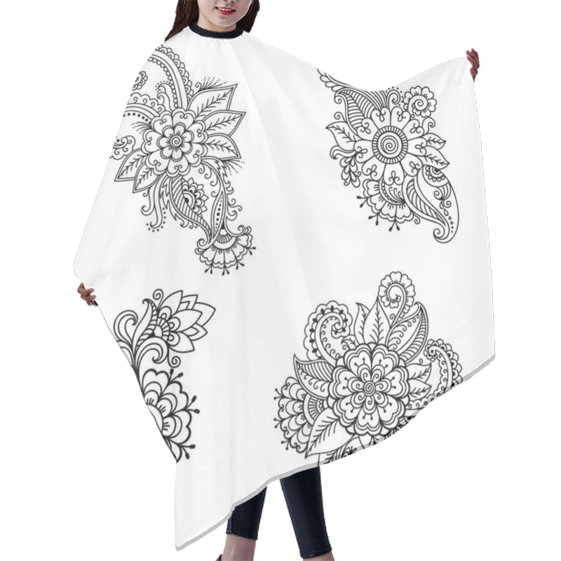 Personality  Henna Tattoo Flower Template In Indian Style. Ethnic Floral Paisley - Lotus. Mehndi Style. Ornamental Pattern In The Oriental Style. Hair Cutting Cape