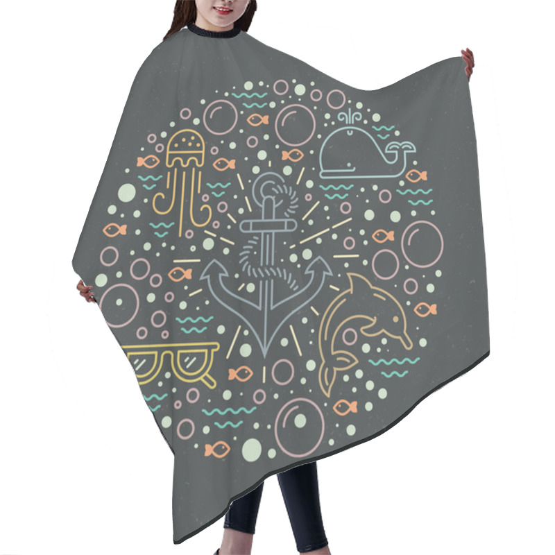 Personality  Underwater World Icons  Hair Cutting Cape