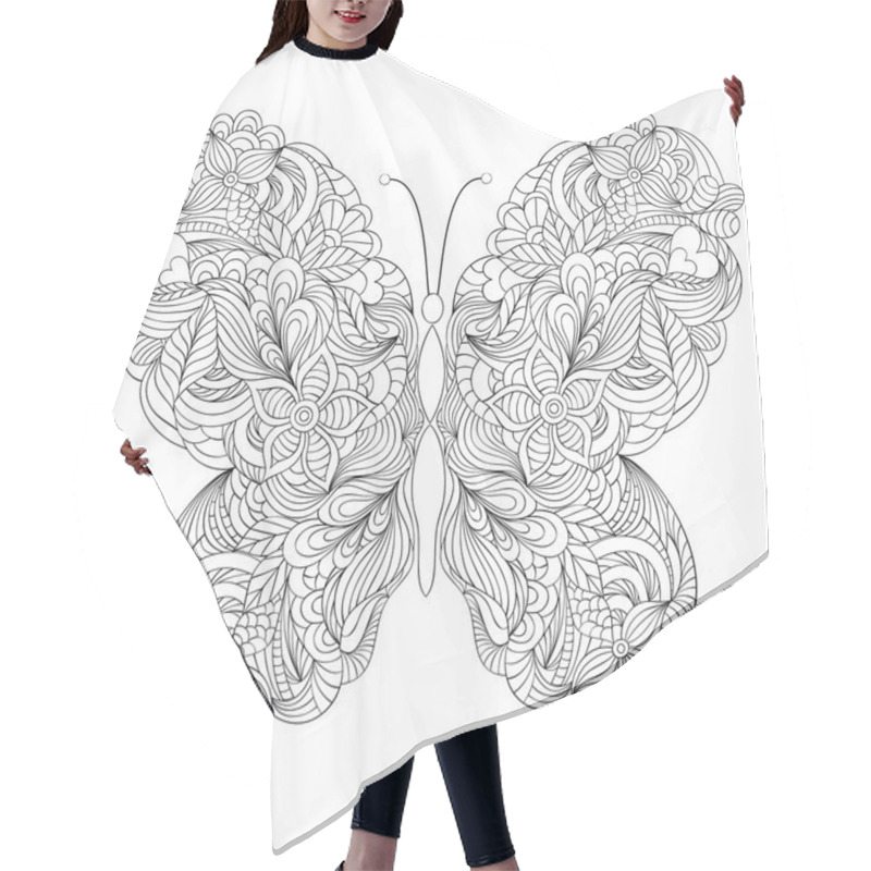 Personality  Butterfly On White Background Hair Cutting Cape