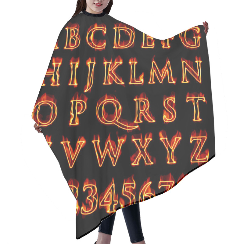 Personality  Flaming Alphabet And Numbers Hair Cutting Cape