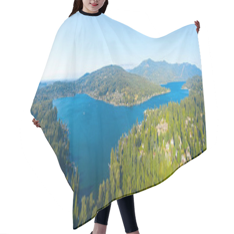 Personality  Lake Whatcom Aerial Panoramic Overview Bellingham Washington Hair Cutting Cape