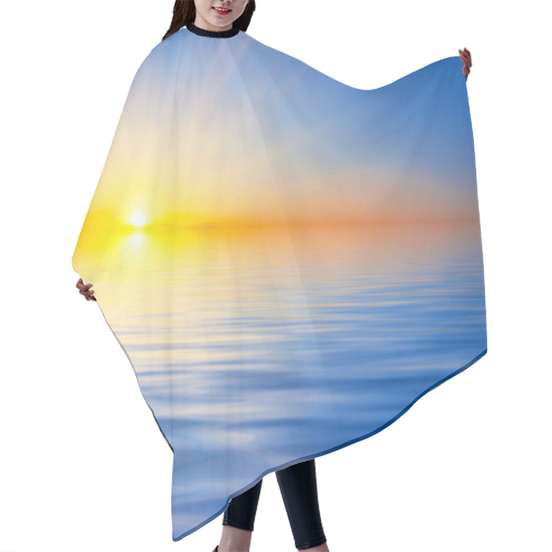 Personality  Bright Sunset Over The Water Hair Cutting Cape