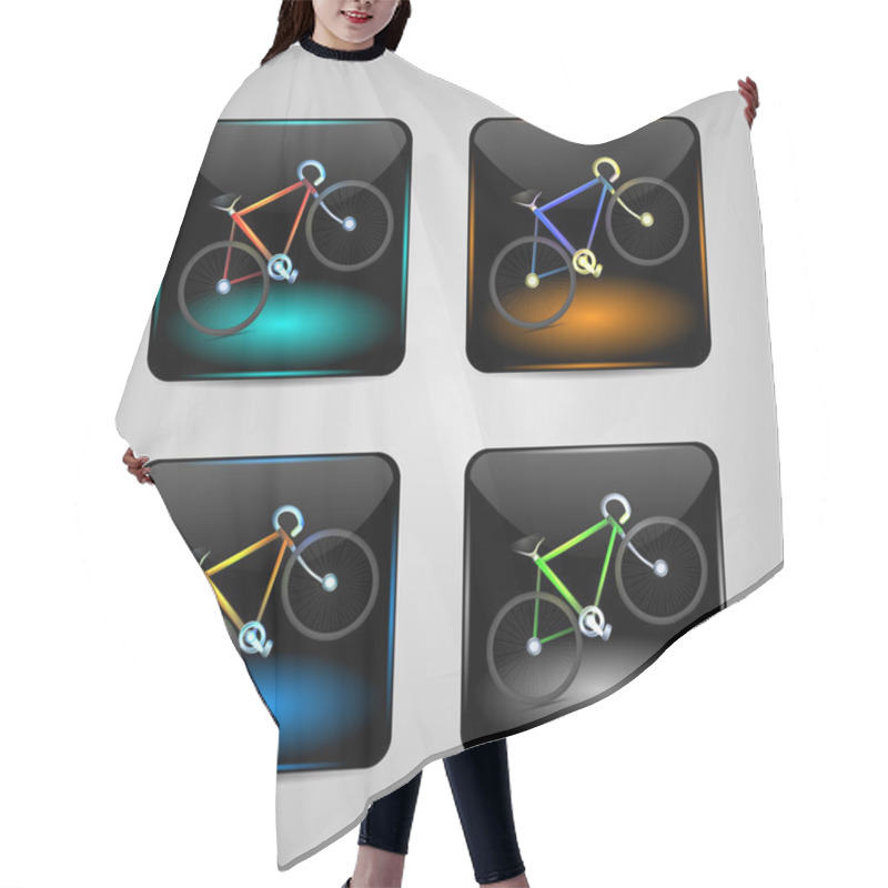 Personality  Bicycle Sign, Vector Icon Hair Cutting Cape