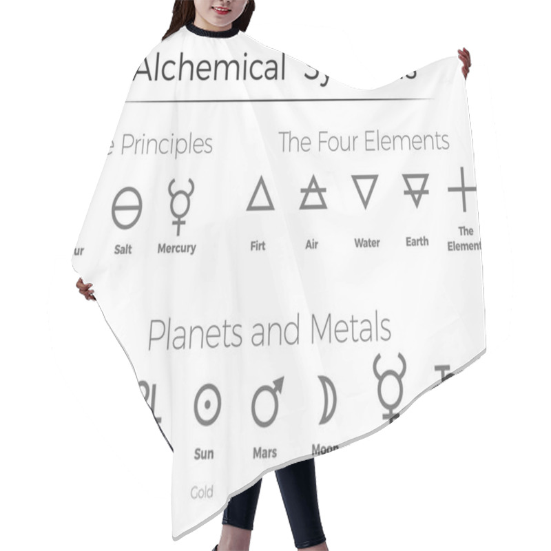 Personality  Alchemical  Symbols Icons  Set  Hair Cutting Cape