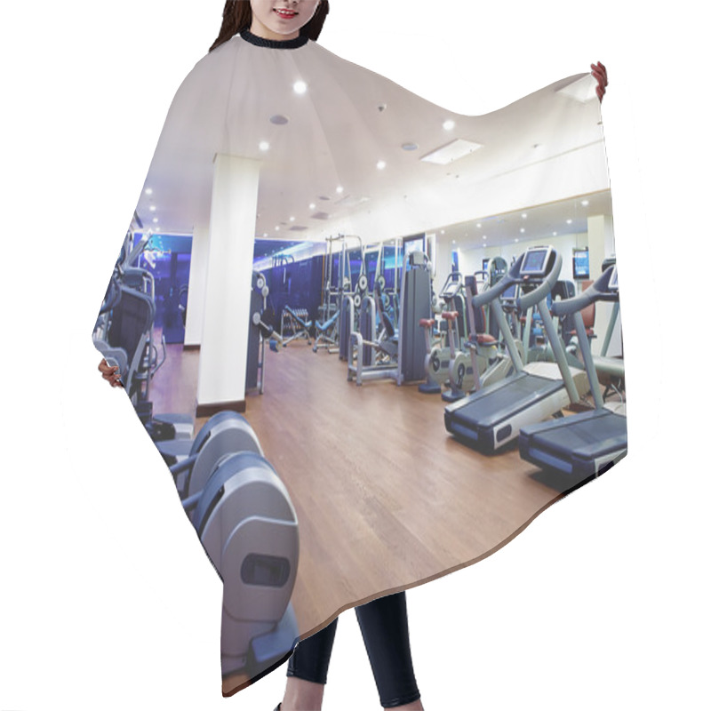 Personality  Fitness Gym With Sports Equipment Hair Cutting Cape