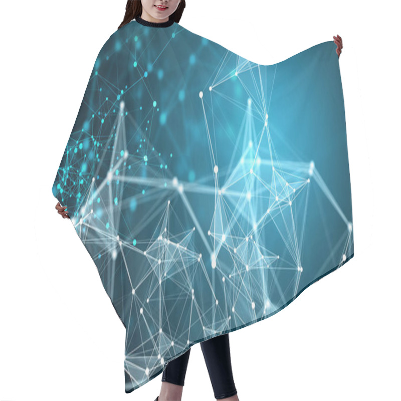 Personality  Computing Connection Structure. 3d Rendering Hair Cutting Cape