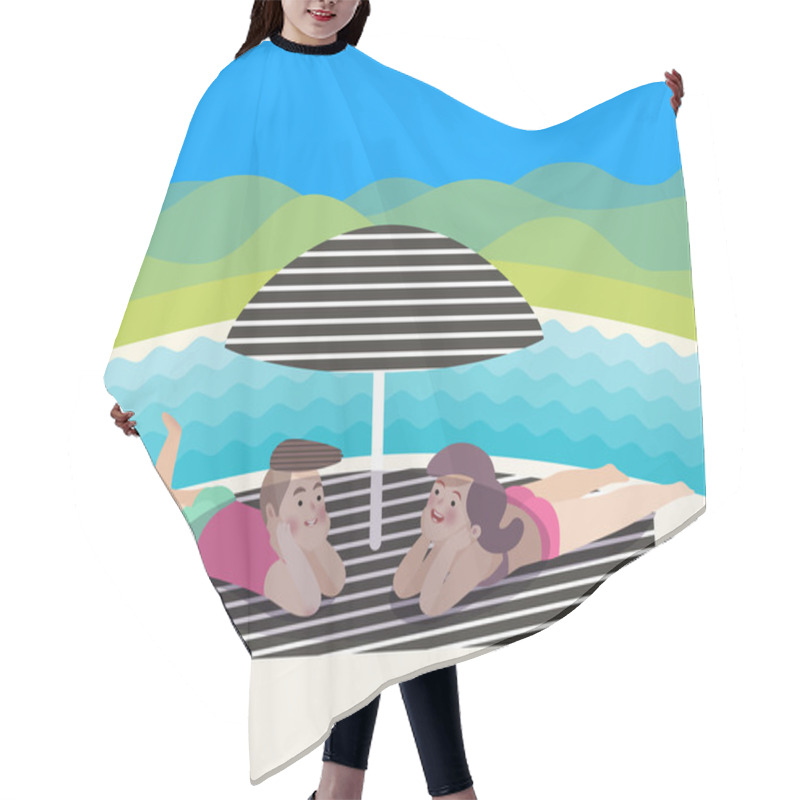 Personality  Beach Scene With A Landscape Hair Cutting Cape