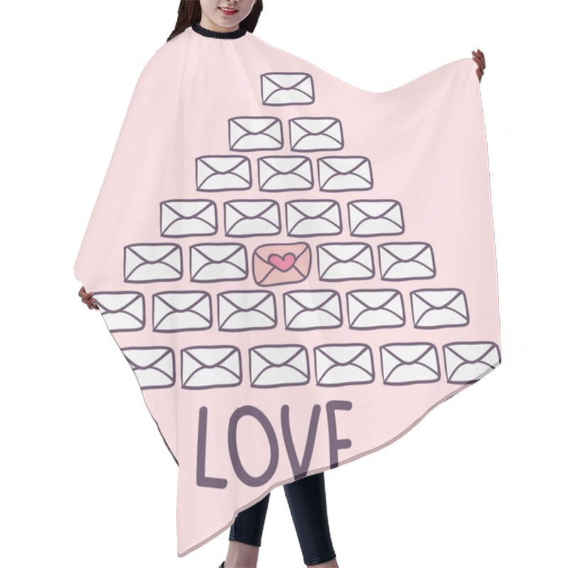 Personality  Love Letters Romantic Valentine Card Hair Cutting Cape