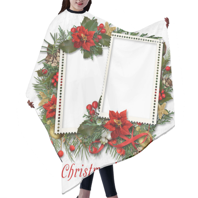 Personality  Christmas Frame With Border Hair Cutting Cape