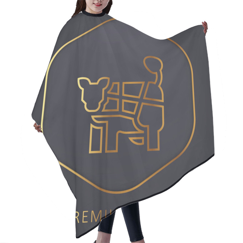 Personality  Beef Golden Line Premium Logo Or Icon Hair Cutting Cape