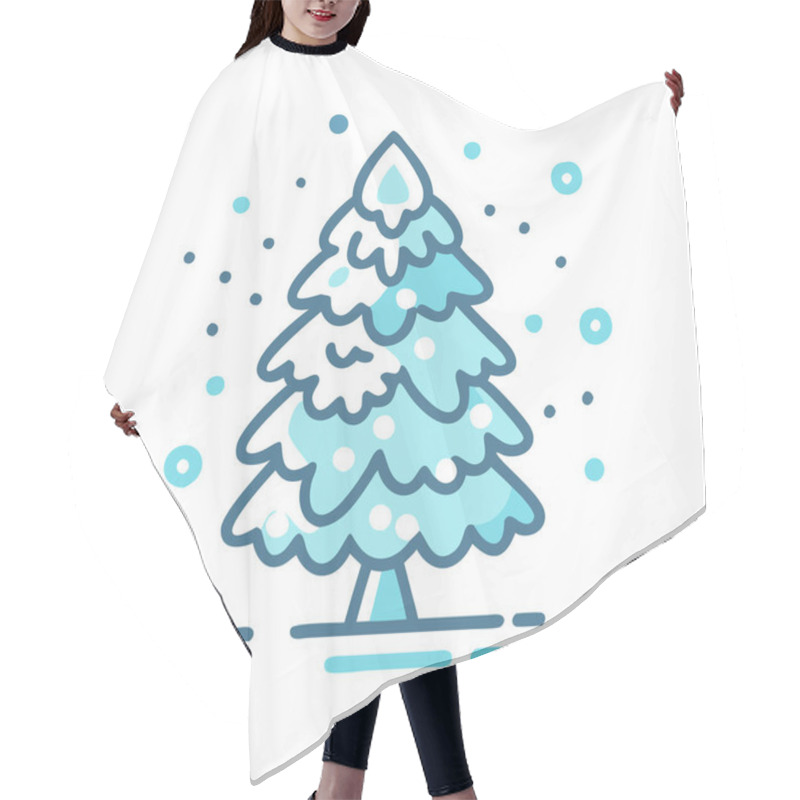 Personality  Icon Of A Snow Covered Tree, Ideal For Winter Scenes. Hair Cutting Cape