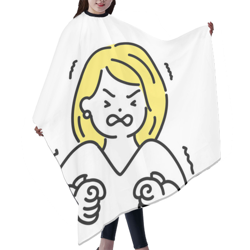 Personality  Illustration Series Of Cute People. Womens Hair Cutting Cape