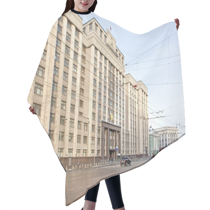 Personality  Building Of The State Duma On The Street The Okhotnyy Ryad Hair Cutting Cape