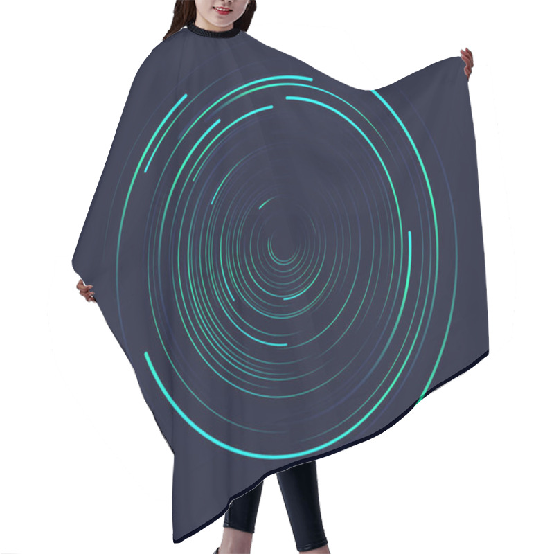 Personality  Abstract Vortex, Circular Swirl Lines. Star Trails Around In The Night Sky. Hair Cutting Cape