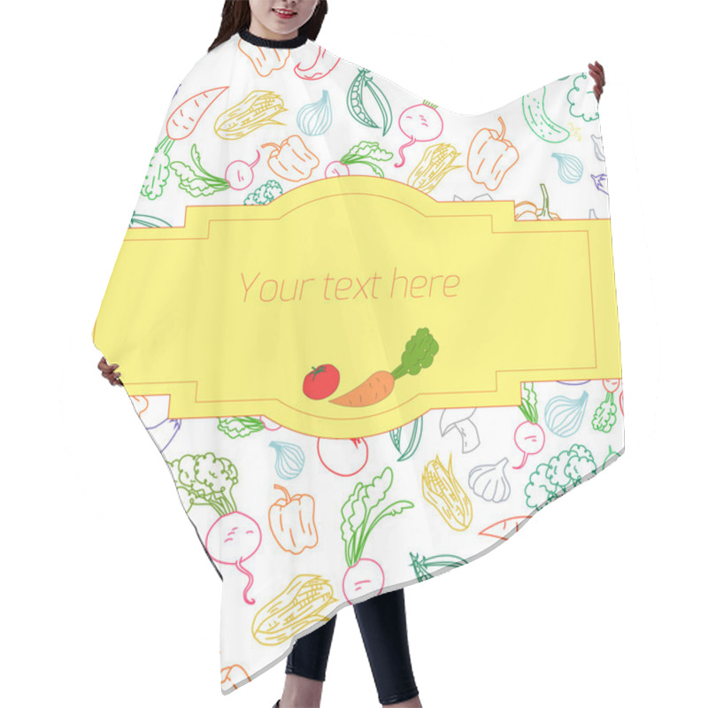 Personality  Fresh Vegetables With Placeholder For Text Hair Cutting Cape