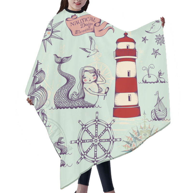 Personality  Nautical Design Elements Hair Cutting Cape