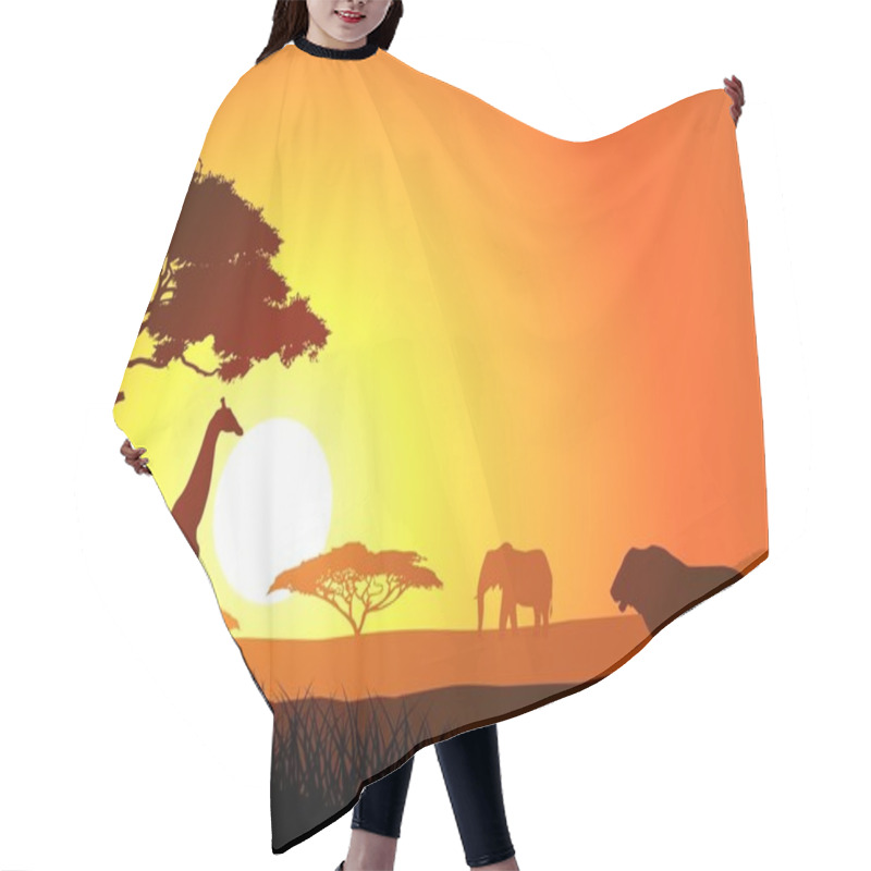 Personality  Safari Background Hair Cutting Cape