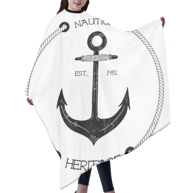 Personality  Badge With Anchor Hair Cutting Cape