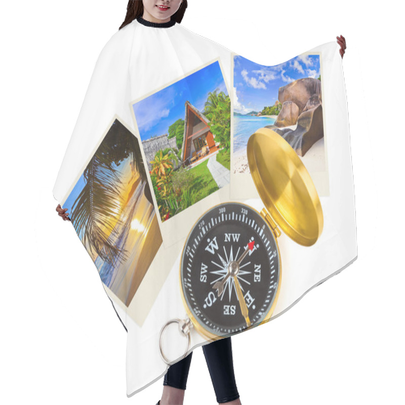 Personality  Summer Beach Shots And Compass Hair Cutting Cape