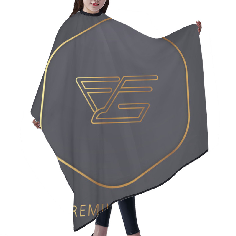 Personality  Bird In Flight Variant Golden Line Premium Logo Or Icon Hair Cutting Cape