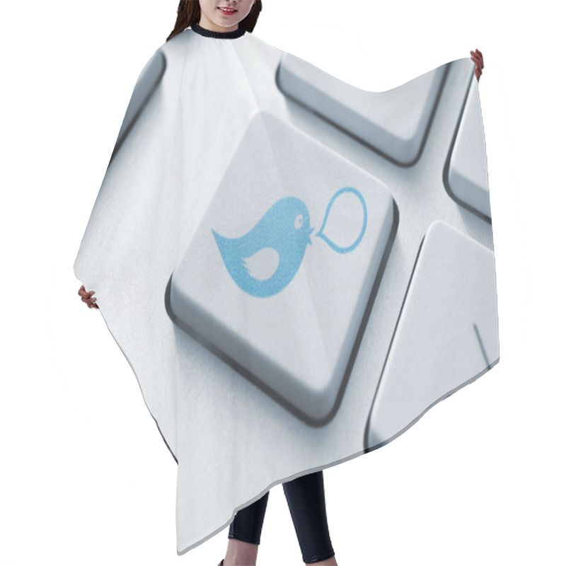 Personality  Social Media Button Concept Hair Cutting Cape