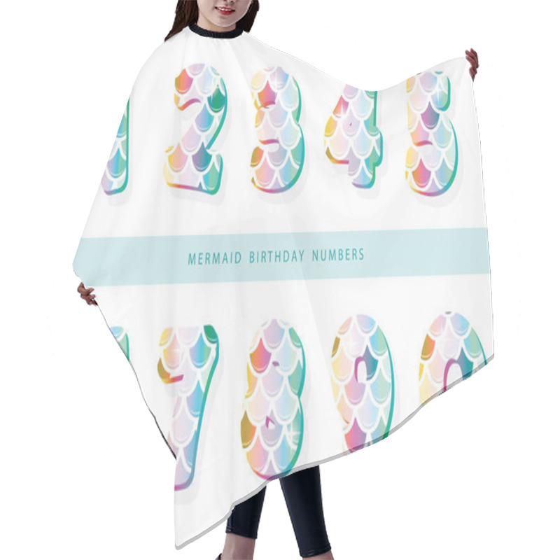 Personality  Mermaid Scale Numbers. For Girls Birthday Design. Hair Cutting Cape