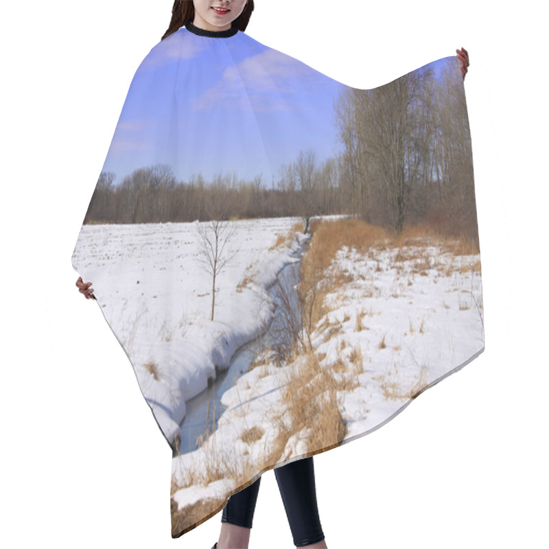 Personality  Scenic Winter Landscape Hair Cutting Cape