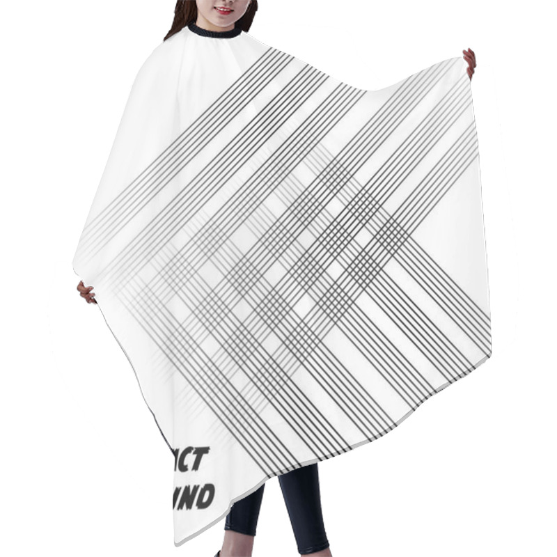 Personality  Black Abstract Lines White Background Vector Image Hair Cutting Cape