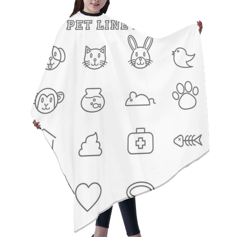 Personality  Pet Line Icons Hair Cutting Cape