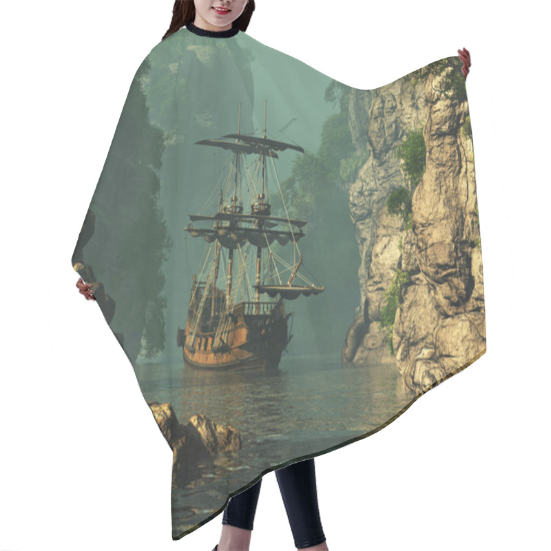 Personality  Dropped Anchor 3d CG Hair Cutting Cape