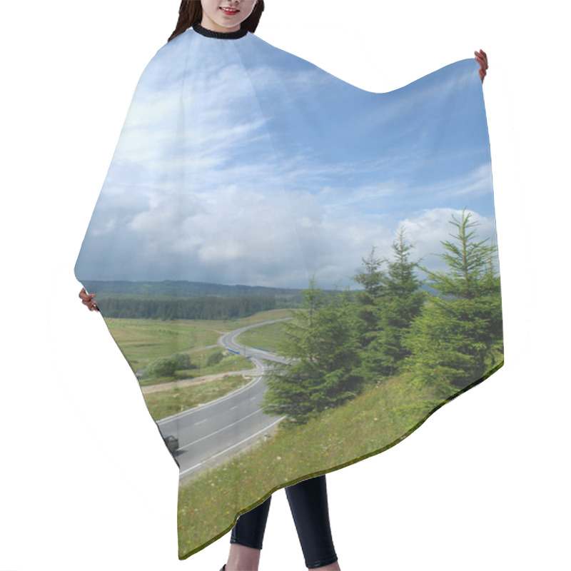 Personality  Road With Car In Countryside Hair Cutting Cape