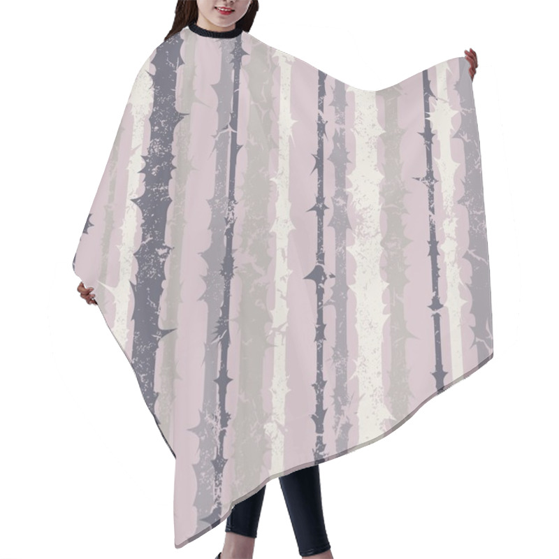 Personality  Grunge Vertical Striped Pattern In Retro Style Hair Cutting Cape