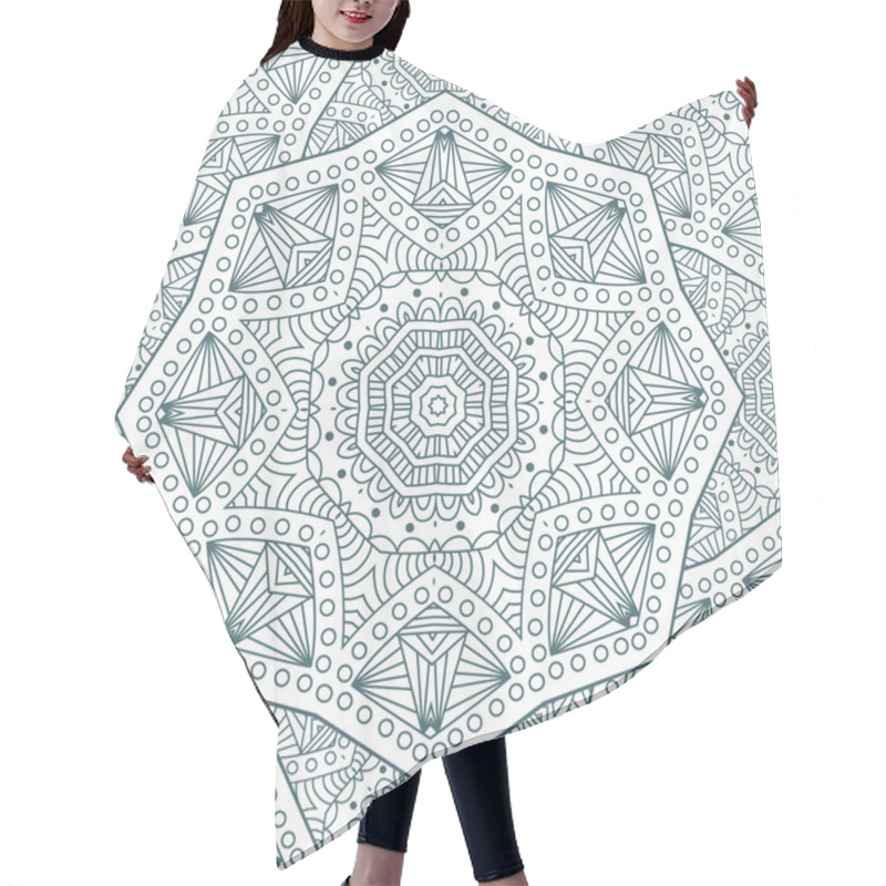 Personality  Seamless  Vector  Background With Mandala. Hair Cutting Cape