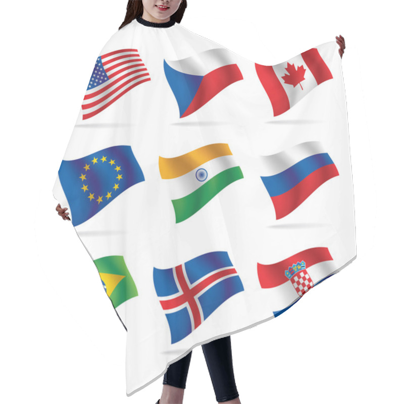 Personality  Set Of World Flags Hair Cutting Cape