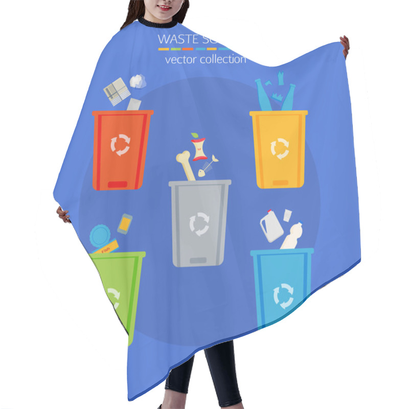 Personality  Concept Of Cleaning, Waste Sorting Hair Cutting Cape